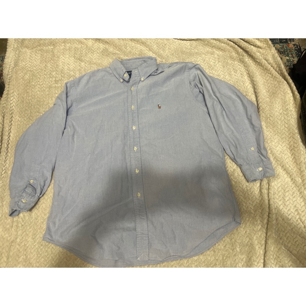 Ralph Lauren Yarmouth Light Blue Oxford Button Down Shirt Mens 16.5 32
